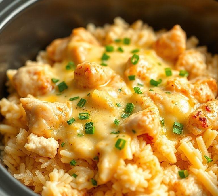 Cheesy Chicken And Rice Slow Cooker Recipe (Guide)
