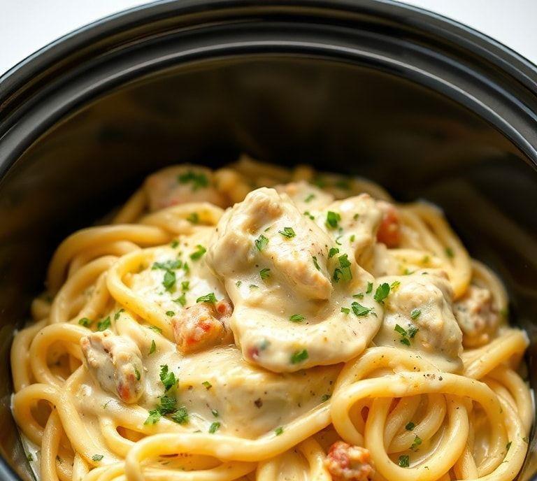 chicken fettuccine alfredo slow cooker recipe