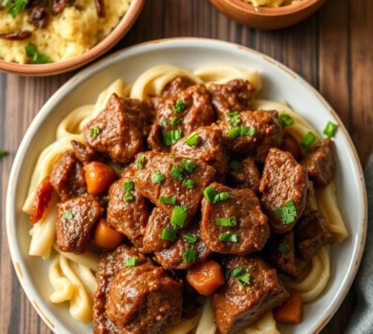 easy beef tips slow cooker recipe