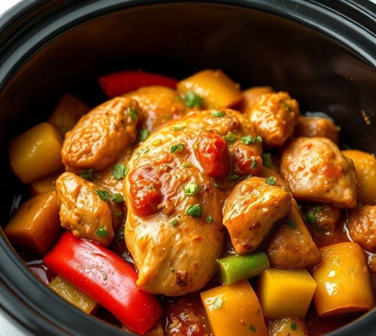 Slow Cooker Chicken And Peppers Recipe (Guide)