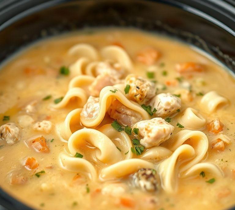 Slow Cooker Creamy Chicken Noodle Soup Recipe (Guide)